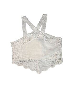 H&M Conscious White Lace Cropped Bralette Boho Corset Top NWT